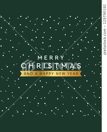 minimalistic christmas greeting card with snow and golden text vector illustration minimalistic christmas greeting card with snow and golden text vector illustration 129790192