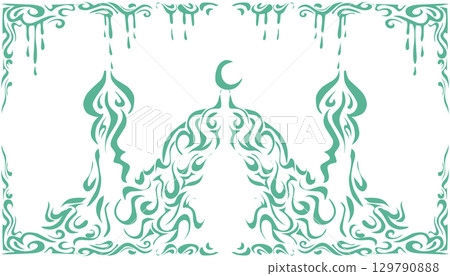 Green tribal background for Ramadan or Islamic holiday theme Green tribal background for Ramadan or Islamic holiday theme 129790888