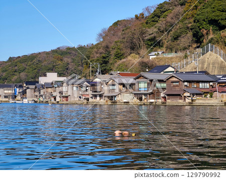 Ine boathouses, a winter fishing village Ine boathouses, a winter fishing village 129790992