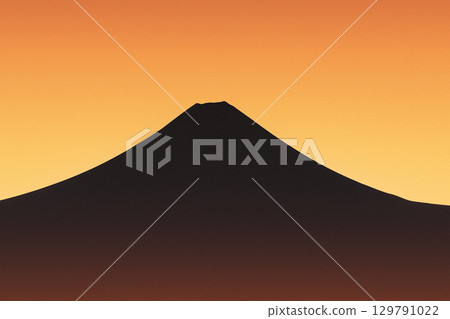 Silhouette of Mt. Fuji at dusk 129791022