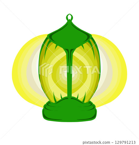 The green lantern design has a Ramadan and Islamic holiday theme. Perfect for posters, banners, stickers, wallpapers, backgrounds 129791213