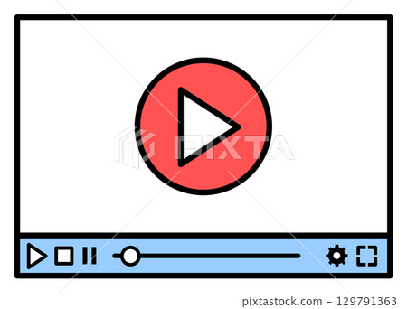 電腦螢幕上播放的電影和付費影片的 LCD 插圖 129791363