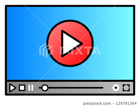 LCD illustration of movies and paid videos playing on a computer screen 129791364