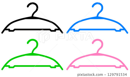 Illustration of a hanger for hanging clothes and pants 129791534