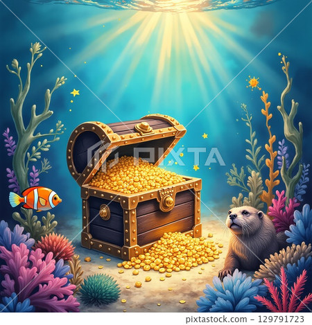 Fantasy underwater scenery 129791723
