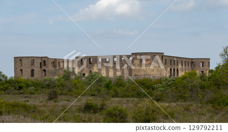 Borgholm castle ruins, summer day, on western Oland, Sweden. 129792211