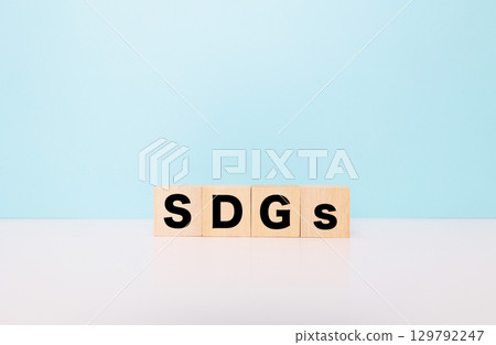 SDGs block letters 129792247