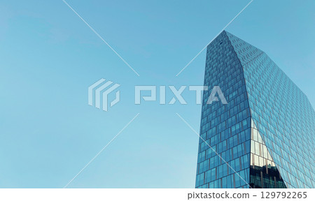 Office building. Glass skyscrapers in business center. Architecture, commercial real estate 129792265