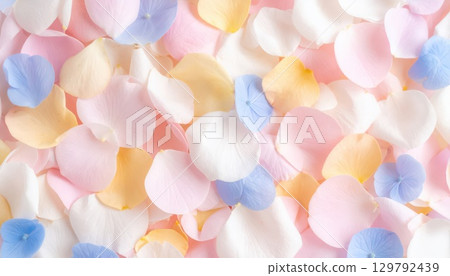 《AI Image》Pastel-colored rose petals 129792439