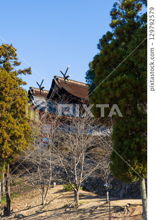 Kibitsu Shrine, Sanbi Ichinomiya, Okayama City, Okayama Prefecture in winter Kibitsu Shrine, Sanbi Ichinomiya, Okayama City, Okayama Prefecture in winter 129792579