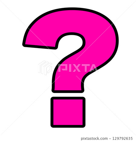 A cute and friendly transparent illustration of a pink question mark symbol A cute and friendly transparent illustration of a pink question mark symbol 129792635