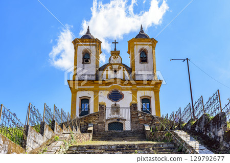 Staircase leading up to a baroque church Staircase leading up to a baroque church 129792677
