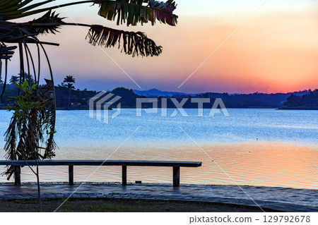 Sunset at Pampulha Lagoon 129792678