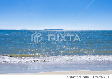 Ainoshima Island viewed from Miyajihama Beach 129792701