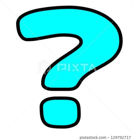 A refreshing and highly visible transparent illustration of a cyan question mark symbol A refreshing and highly visible transparent illustration of a cyan question mark symbol 129792717