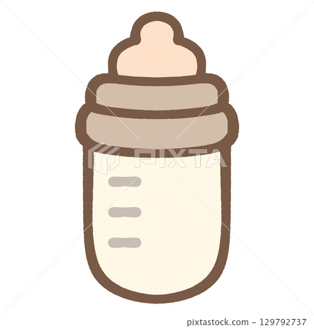 Simple and cute baby bottle icon illustration material Simple and cute baby bottle icon illustration material 129792737