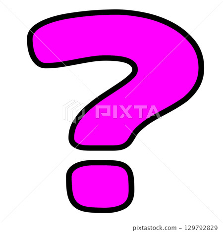 引人注目的鮮豔透明洋紅色問號符號插圖 129792829