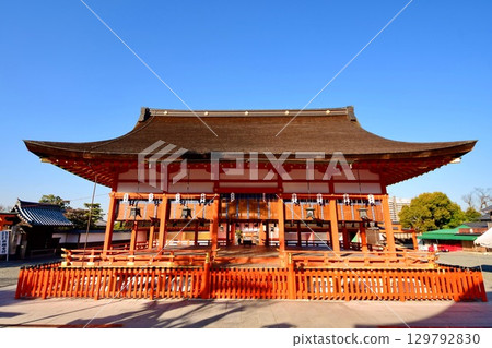 Kyoto Prefecture, Fushimi Inari Taisha Shrine, Outer Worship Hall (Important Cultural Property), Fukakusa Yabunouchicho, Fushimi Ward, Kyoto City, February 2022 Kyoto Prefecture, Fushimi Inari Taisha Shrine, Outer Worship Hall (Important Cultural Property), Fukakusa Yabunouchicho, Fushimi Ward, Kyoto City, February 2022 129792830