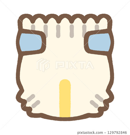 Cute baby diaper icon illustration material 129792846