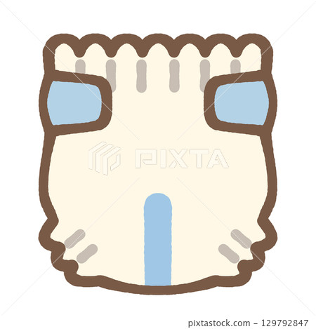 Cute baby diaper icon illustration material 129792847