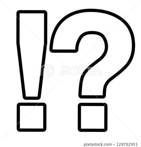 White exclamation mark and question mark combination symbol illustration 129792951