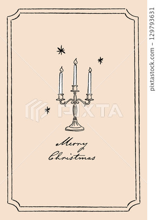 Christmas card design template: Antique candlestick 129793631
