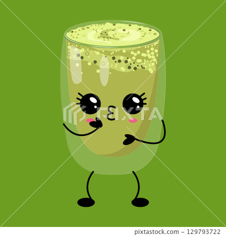 Kawaii Matcha Cute Drink Character Kawaii Matcha Cute Drink Character 129793722