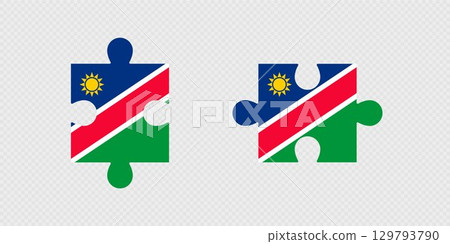 Puzzle Pieces with Namibia Flag. Puzzle Pieces with Namibia Flag. 129793790