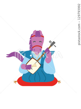 2026 Year of the Horse New Year's Card Illustration of the Chinese Zodiac Horse Playing Shamisen 2026 Year of the Horse New Year's Card Illustration of the Chinese Zodiac Horse Playing Shamisen 129793992