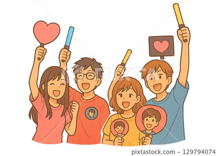 Men and women who love their favorite idols Men and women who love their favorite idols 129794074