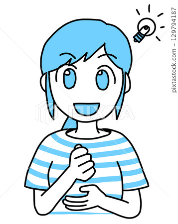 Inspired young woman (blue) 129794187