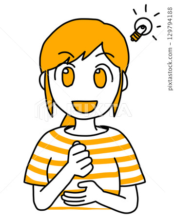 Inspired young woman (orange) 129794188