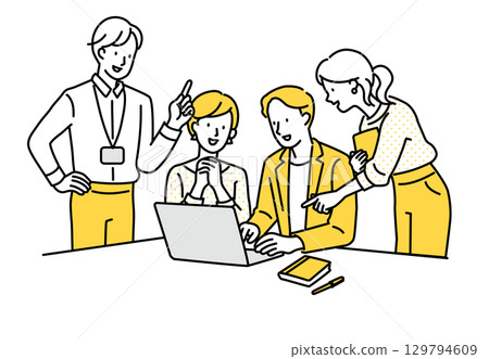 會議、討論、會議、創意生成（黃色） 129794609