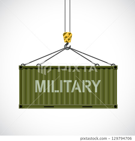 Cargo container with military weapons 129794706