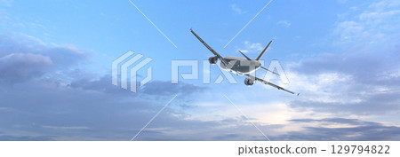 Passenger airplane flying in cloudy sky during daytime Passenger airplane flying in cloudy sky during daytime 129794822