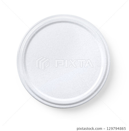 White blank round plastic jar lid packaging mockup showing copy space 129794865