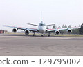 The Japan Maritime Self-Defense Force's domestically produced jet patrol aircraft P-1 taxis along the base's taxiway. 129795002