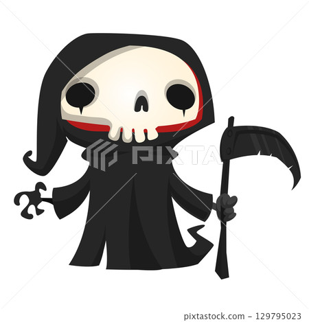 Funny cartoon grim reaper character design. Funny cartoon grim reaper character design. 129795023