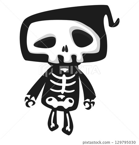 Funny cartoon grim reaper character design.  129795030