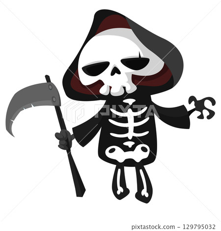 Funny cartoon grim reaper character design. Funny cartoon grim reaper character design. 129795032