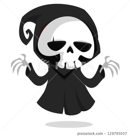 Funny cartoon grim reaper character design. Funny cartoon grim reaper character design. 129795037