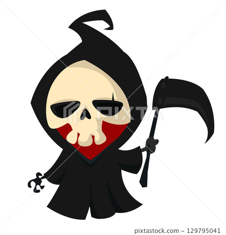 Funny cartoon grim reaper character design. Funny cartoon grim reaper character design. 129795041