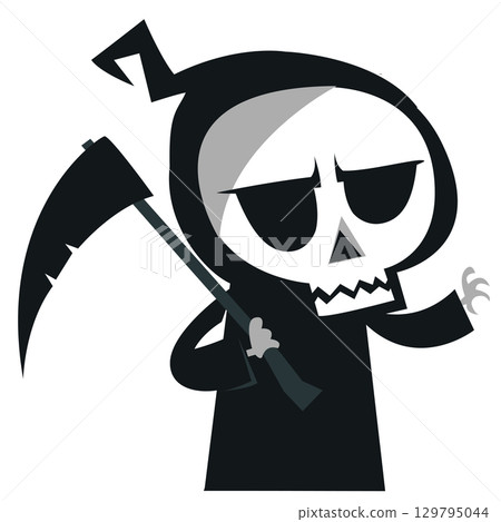 Funny cartoon grim reaper character design. Funny cartoon grim reaper character design. 129795044