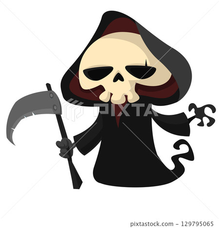 Funny cartoon grim reaper character design. Funny cartoon grim reaper character design. 129795065