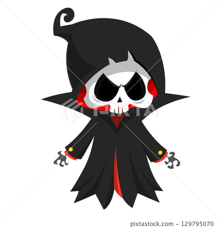 Funny cartoon grim reaper character design. Funny cartoon grim reaper character design. 129795070