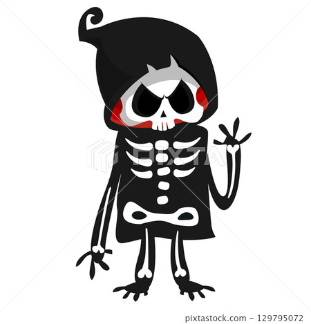 Funny cartoon grim reaper character design. Funny cartoon grim reaper character design. 129795072