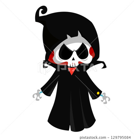 Funny cartoon grim reaper character design. Funny cartoon grim reaper character design. 129795084