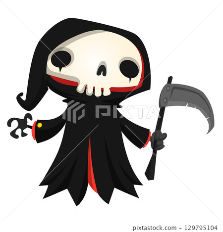 Funny cartoon grim reaper character design. Funny cartoon grim reaper character design. 129795104