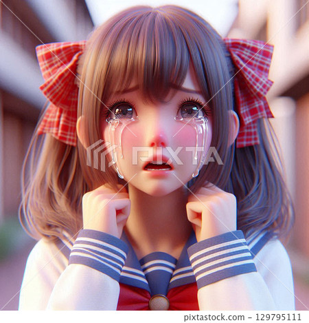 A high school girl crying in tears {4} 129795111
