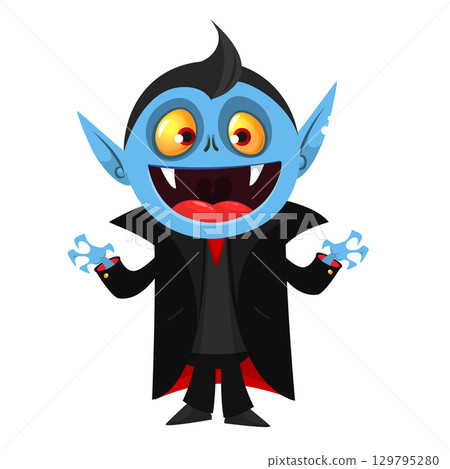 Cute cartoon vampire character design 129795280